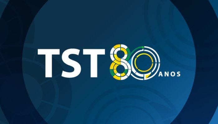 logo azul e amarelo - 80 anos tst